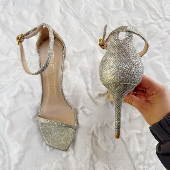 Stuart Weitzman Nudistcurve Ankle Strap Sandal Size 7.5 - Picture 7 of 11